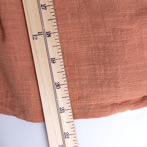 Zara Ruffle Sleeve Mixed Media Dress Girls 3-4 Years Terracotta Orange Boho - Picture 7 of 7